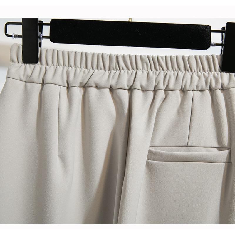 Dimanaf Summer 2025 Women Plus Size Pants Wide Leg Pants High Waist Basic Elastic Loose Casual Long Pants