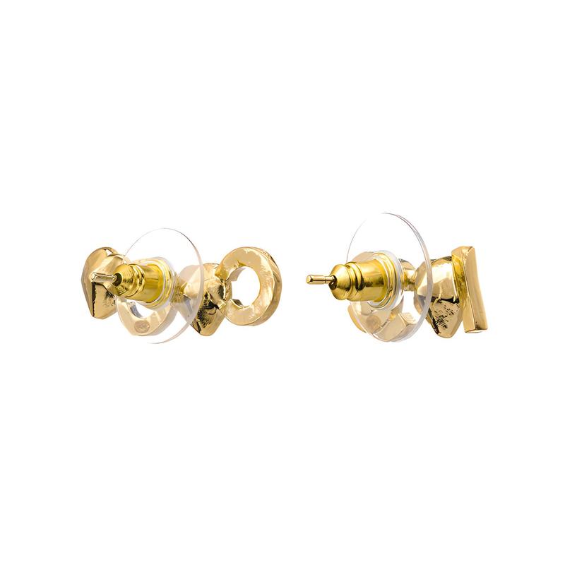 CHANEL coco pink crystal asymmetrical rhinestone metal earrings for women