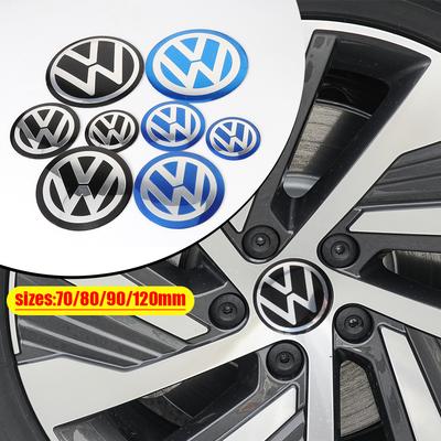 4 Piezas 70/80/90/100/120MM Tapas Centrales de Rueda de Coche Emblema Pegatinas para VW Golf 6 7 MK4 TSI TDI Magotan B5 B6 B7 u6 GTD