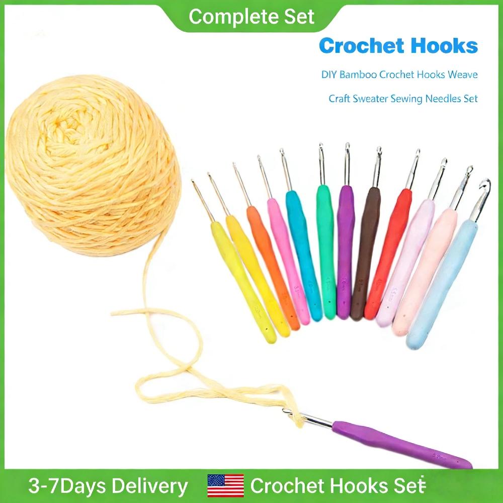 High-end Leather Case Packaging Aluminum TPR Crochet Hook Set 245g 20-80mm Sizes Ergonomic Grip Crochet Tools for Most Crochet P
