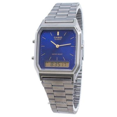 Reloj unisex de cuarzo AQ-230GG-2A con doble horario