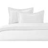 Housse de Couette 220x240 BLANC + 2 taies + 1 Drap housse 140x190 57 fils par centimètre carré 100% coton HOMEROKK