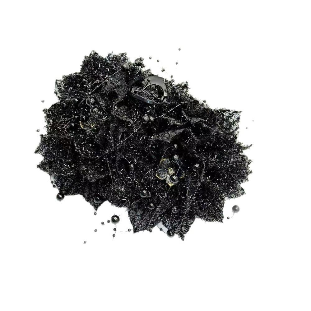 Plastic Hair Claw Sequin Flower Hairgrips Elegant Crab Hair Clips  Women