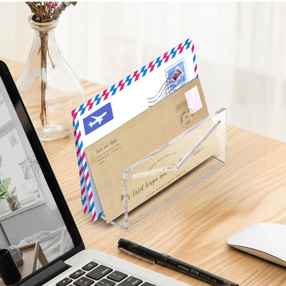 Lightweight Mail Holder Rack Acrylic Envelope and Bill Sorter File and Letter Holder School
