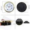 2Pcs Stylish 65MM Round Small Quartzs Clock Insert with Roman/Arabic Number and Gold Silver Trim for Home Decoration