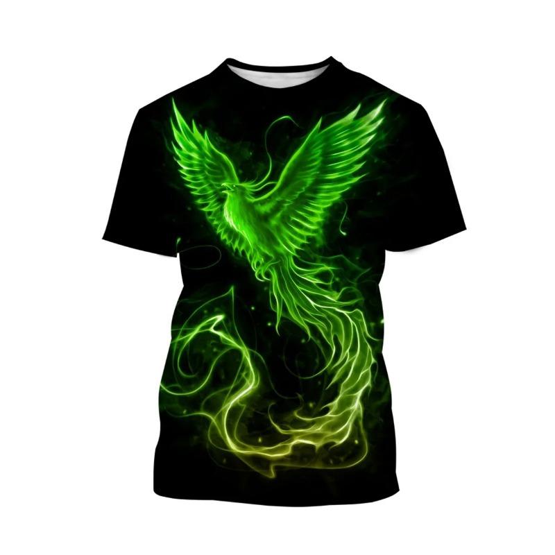 New Fashion Phoenix T Shirts Bird 3D Print Men Woman Short Sleeve T-Shirt Streetwear Oversized Harajuku Kids Tops Tees Clothing