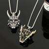 Gift Exaggerate Stainless Steel Dark Vintage Man Necklace Ox Head Choker Wheat Chain Clavicle Chain