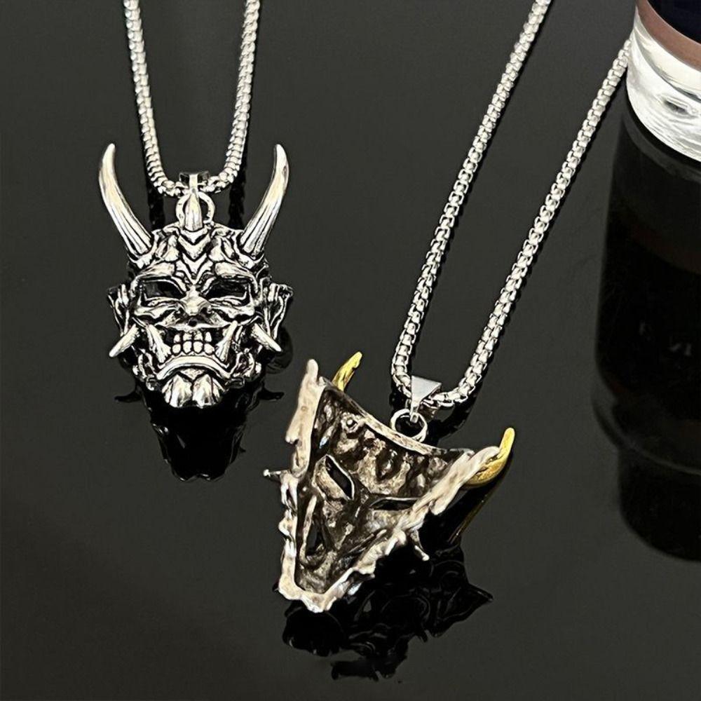 Cool Creative Stainless Steel Exaggerate Wheat Chain Ox Head Choker Man Necklace Clavicle Chain