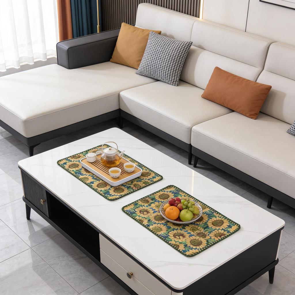 12x18 Inch Washable Cotton Linen Table Mats Easy Clean for Home Kitchen Decor Placemats