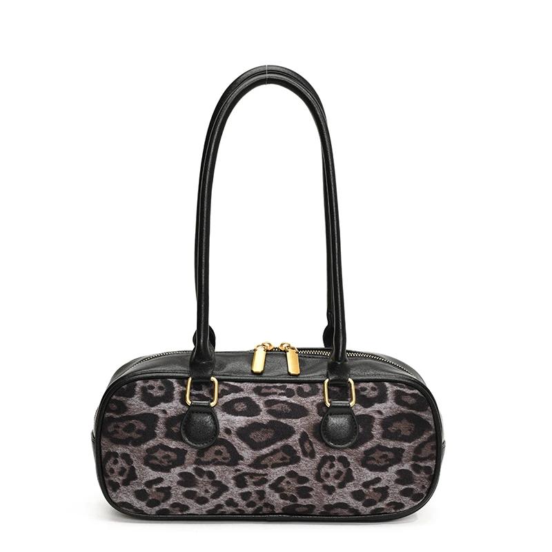 

Маленькие сумки-тоуты из леопардовой кожи для женщин, новые винтажные тенденции осени и зимы, корейские модные роскошные сумки