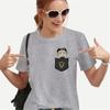 Maglietta Divertente per Donne Adolescenti T-shirt Abbigliamento Vintage Streetwear Uomo Tasca Intelligenza Fumetto Quotidiano Stile Harajuku Moda