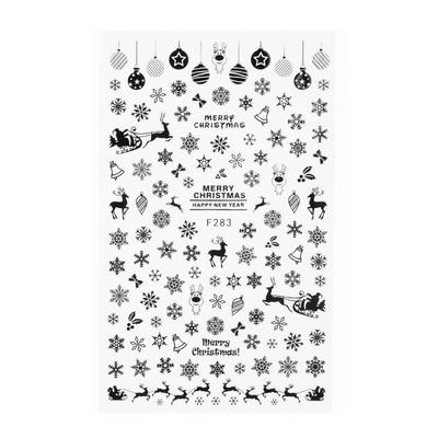 Thin Self-Adhesive Christmas Nail Stickers F283 Black