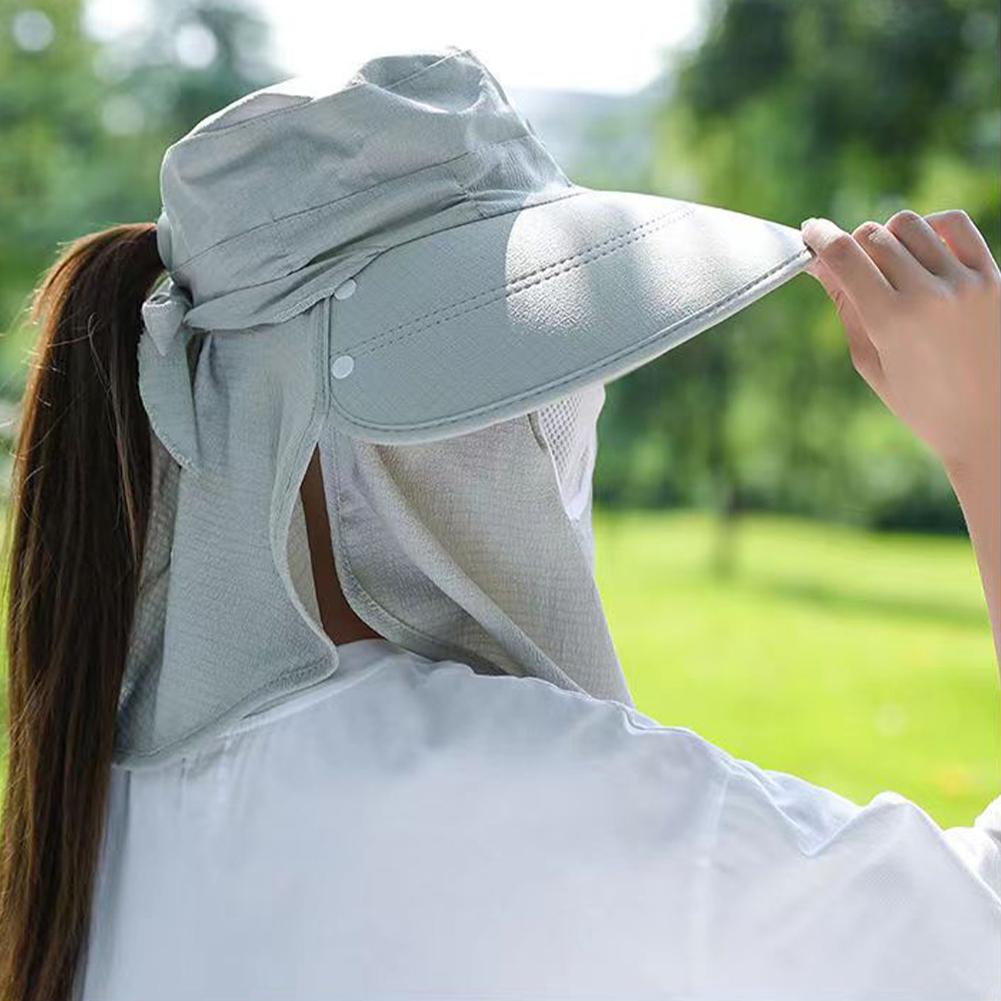 1Pc Summer Sun Hats UV Protection Outdoor Fishing Cap for Women Hiking Camping Working Visor Bucket Hat Removable Fishing Hat