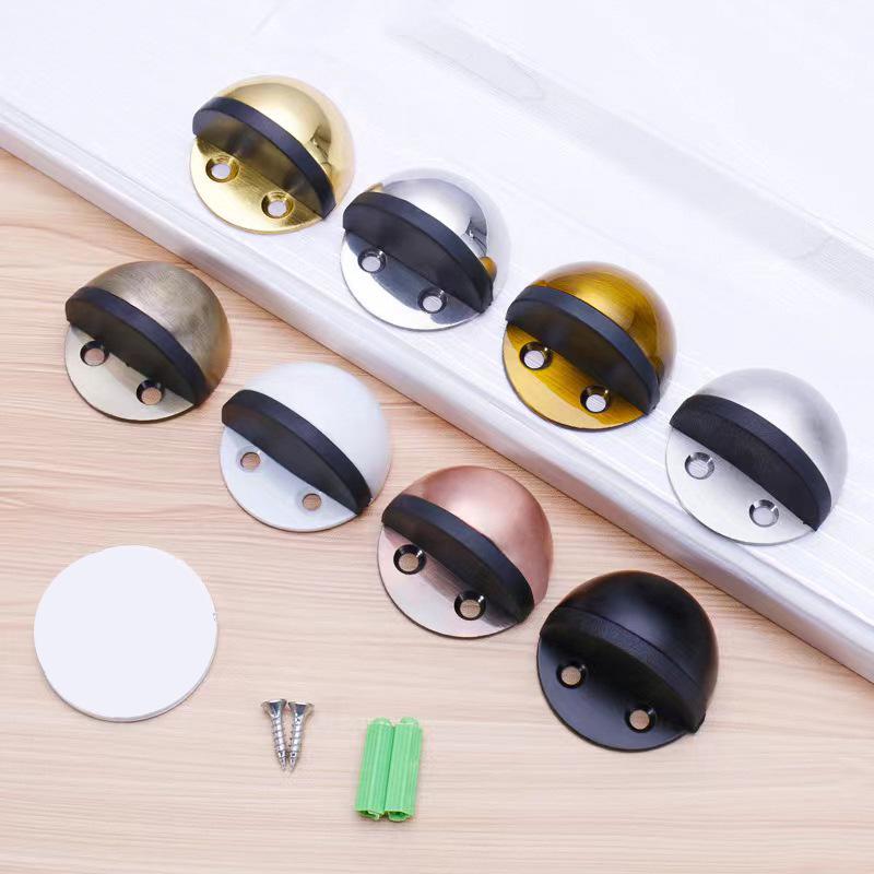 Genuine Stainless Steel Magnetic Door Stopper with Rubber Semi-Circular Anti-Collision Design