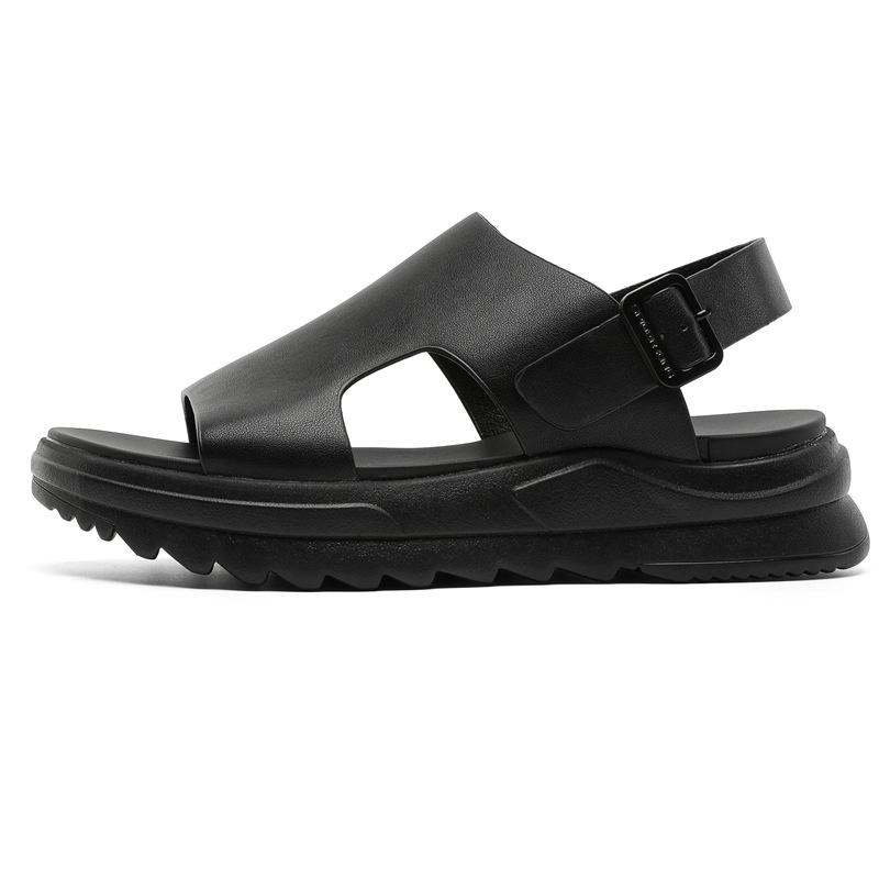 

Soft men s sandals thick-soled light-soled soft-soled summer outer wear non-slip and deodorant casual sandals 4882-J 44 чёрный