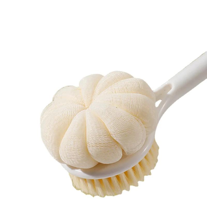 1Pc Double Side Long Handle Bath Brush Soft Hair Massage Bath Ball Powerful Back Rub Back Rub Mud Bath Brush Body Scrub