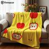 Simple Apple Fruit Soft Flannel Blanket Breathable Warm Throw for Office Car Sofa Kids Room Birthday Xmas Gift