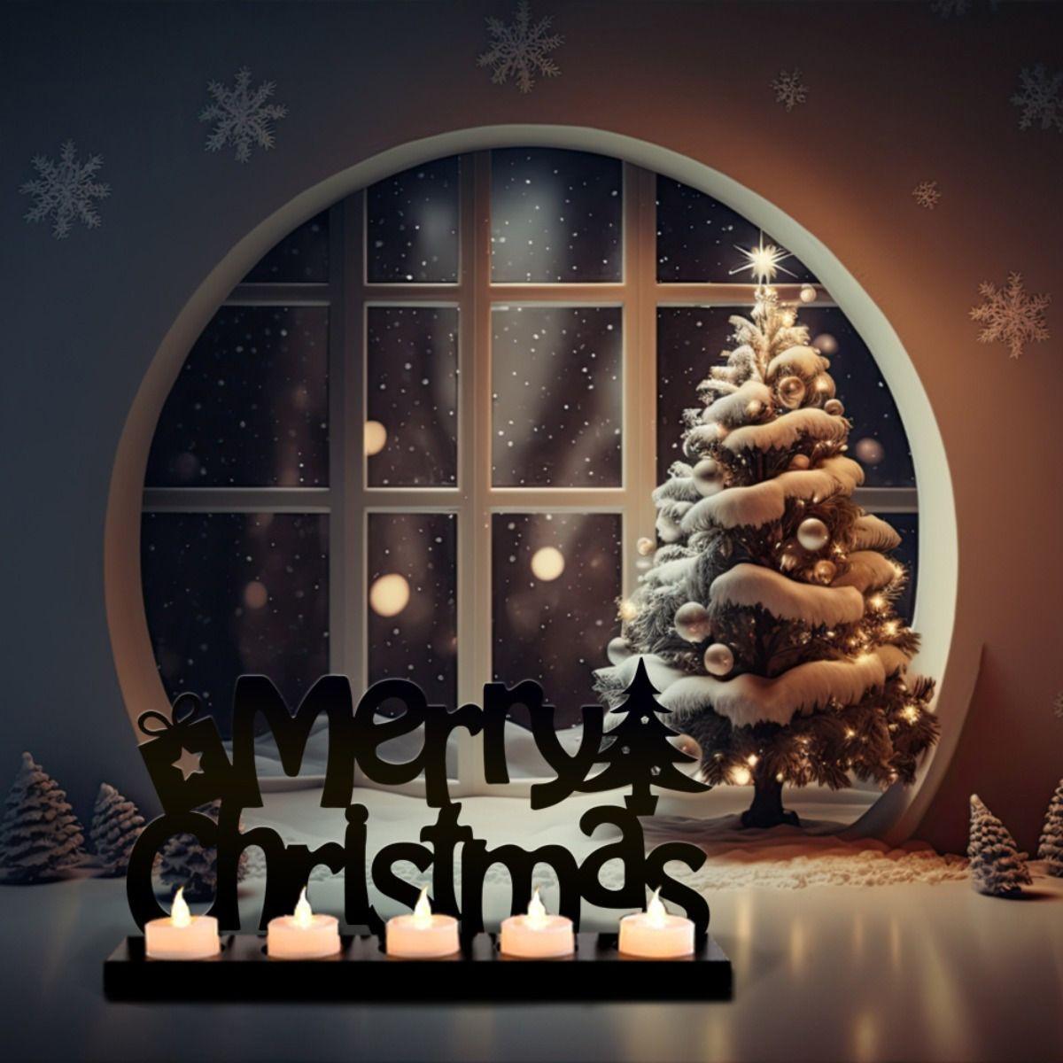 

Metal Christmas Candle Holder Table Decor Home Party Gift