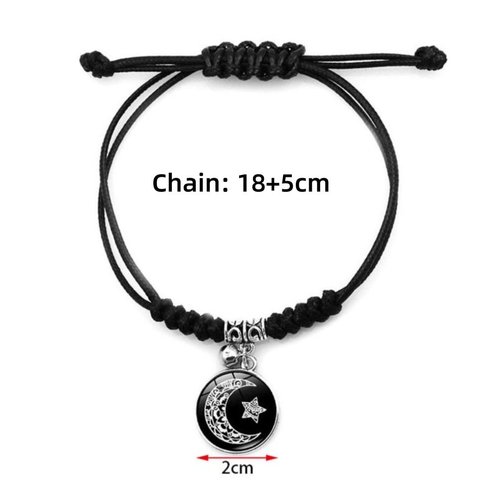 Sun Moon Couple Bracelets Adjustable Hand Chain Retro Braided Bracelet  Couple Jewelry Gift