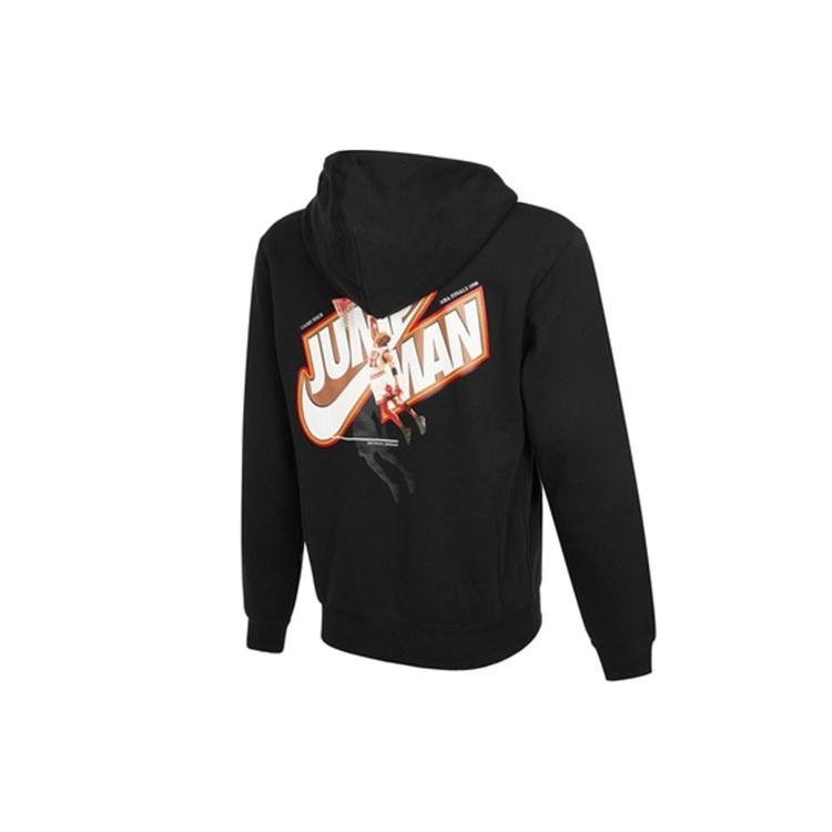 Men s Air Jordan Logo Casual Fleece Lined Hooded Thicken Sports Long Sleeves Black Jacket DC9607-010 L