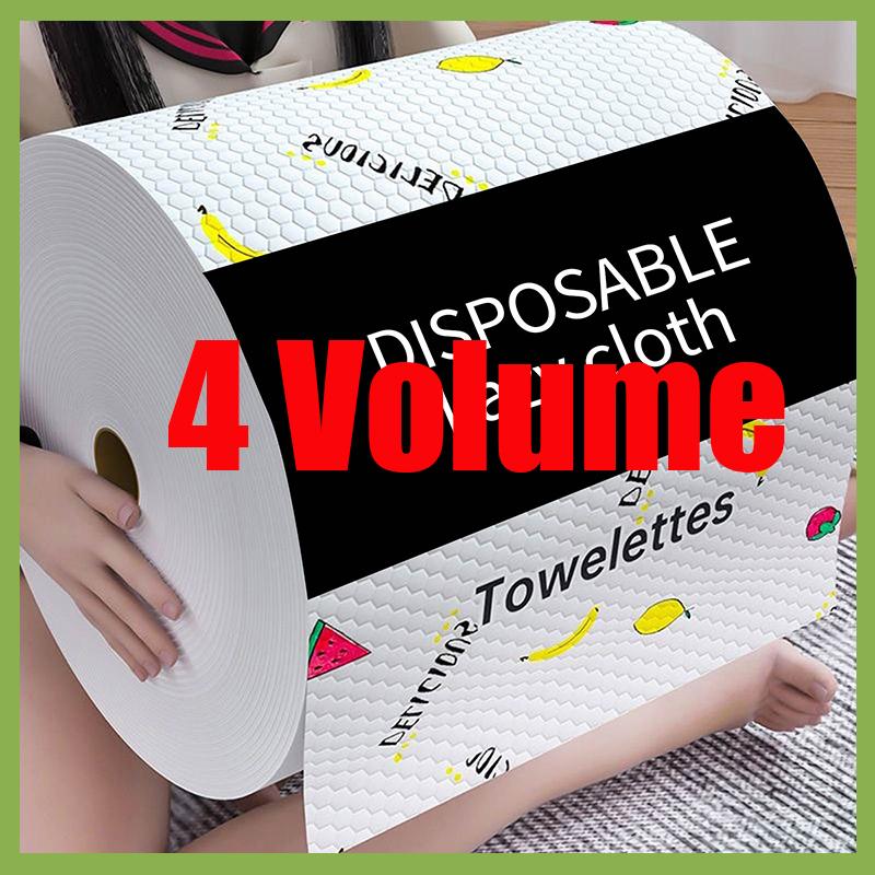 200/800PCS Disposable Lazy Rags Kitchen Rags Washable Kitchen Paper Wet Dry Printed Dish Cloth Towels Kitchen Cleaning Supplies