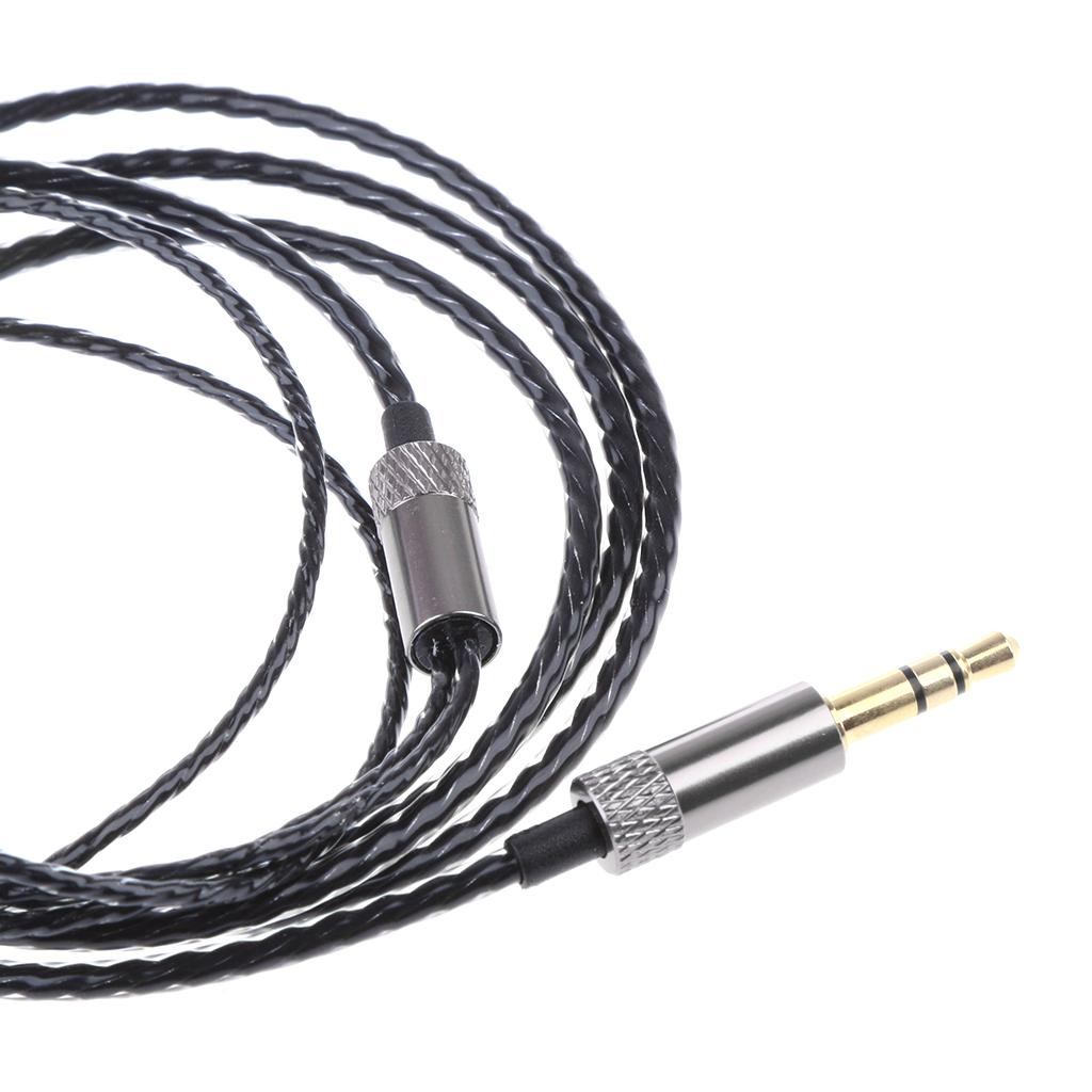3.5mm Replacement Repair DIY Cable Wire In-Ear Headphones Earphones Black and Gray