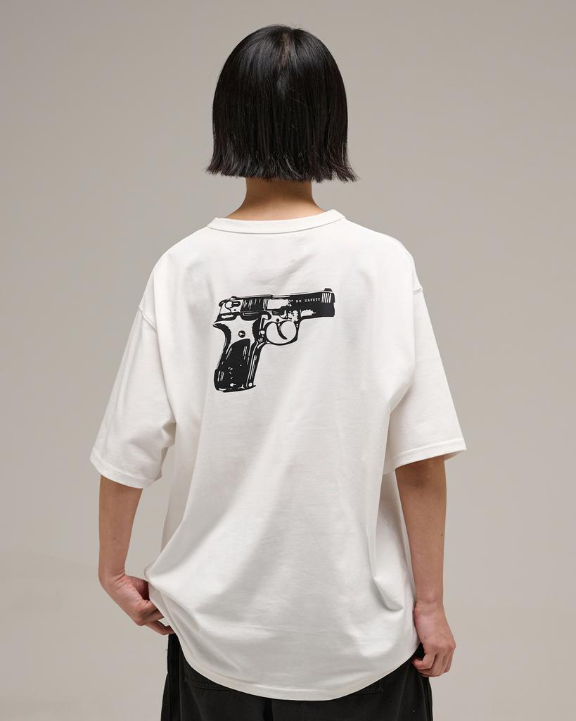 Leibeoko No Safety Loose Fit Short Sleeve T-Shirt White