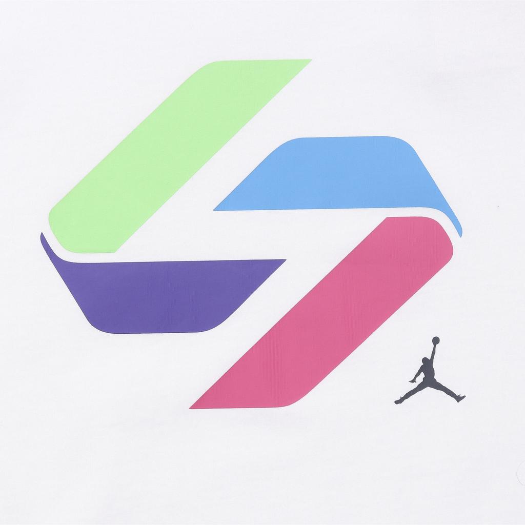 Jordan Casual Pattern Logo Print Crew Neck T-Shirt Men Tops White DV5537-100