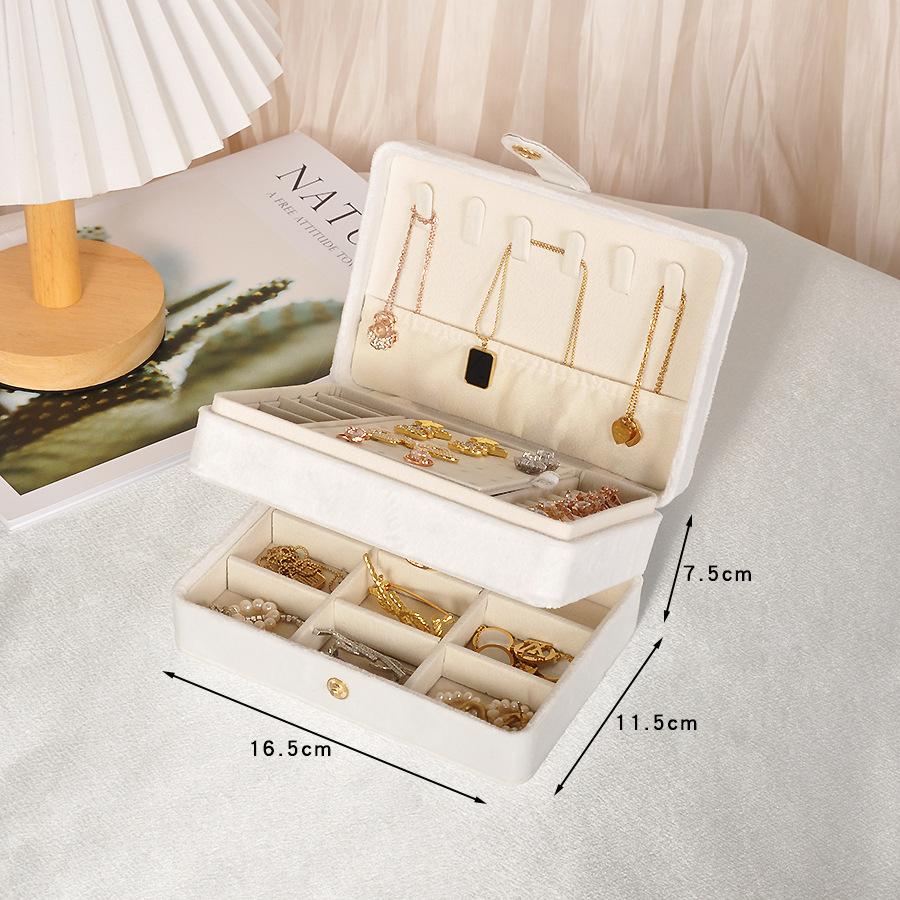 Double-Layer Jewelry Storage Box for Necklaces & Rings, Multifunctional Organizer for Earrings & Jewellery