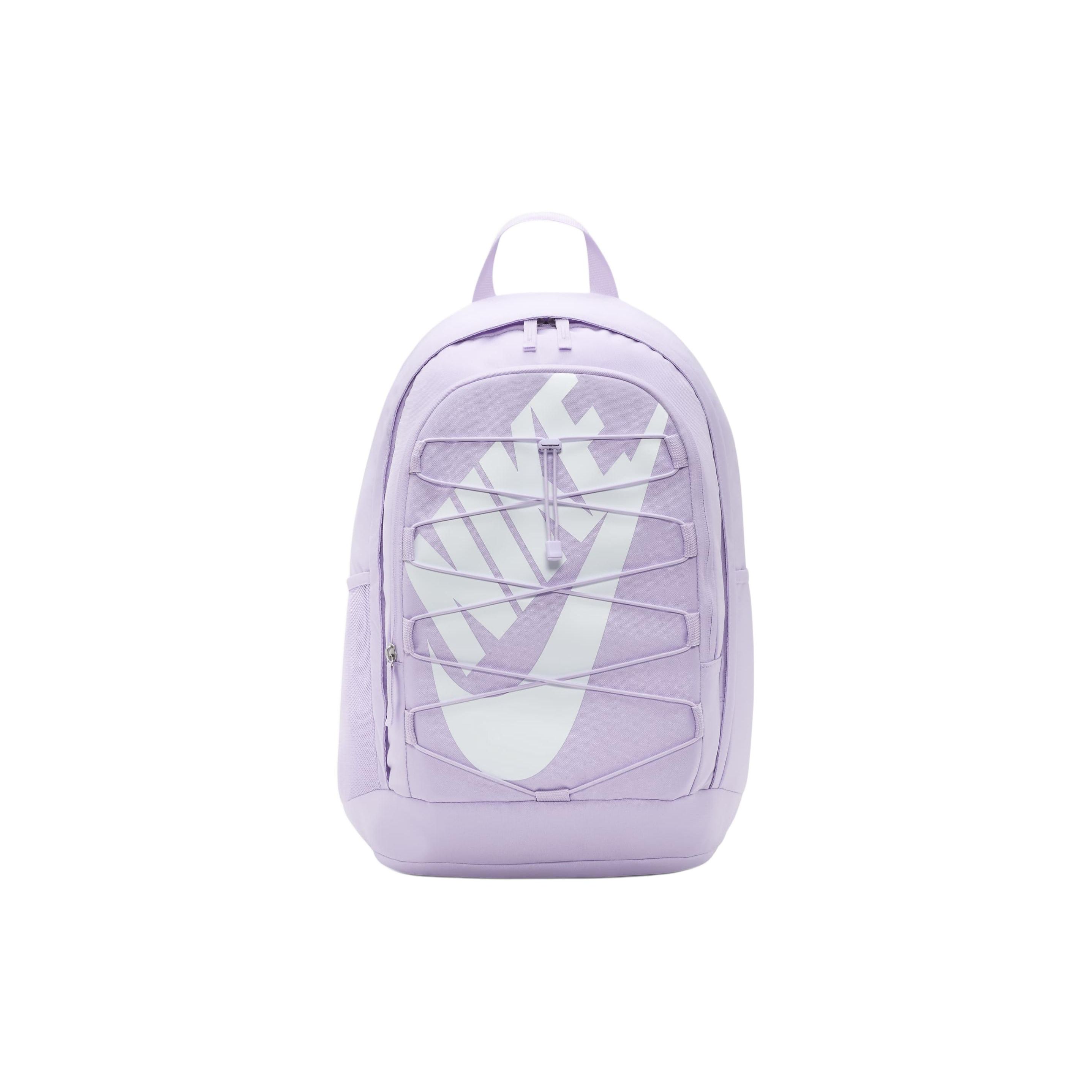 Nike Hayward Solid Color Fashion Simple Large Capacity Zipper Closure Polyester Backpack Unisex Backpack Lilac White DV1296-512 Lilac & White