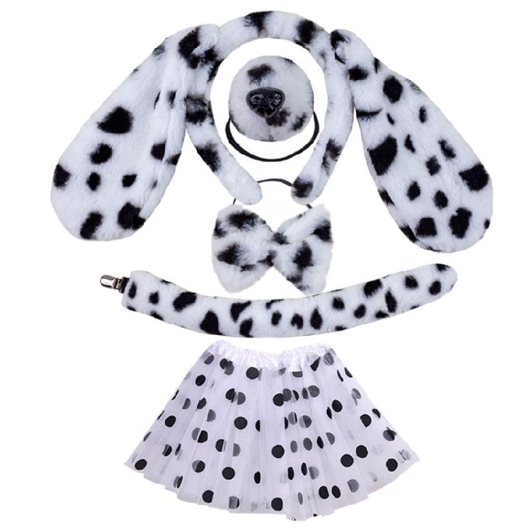 Role Play Dalmatians Costume Ear Headband/Tail Theme Party Stage Dress Up