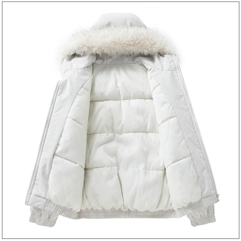 Parker Workwear Cotton Clothing Men and Women Section of The Fall and Winter Hair Collar Cotton Jacket Thickened Couple Models Hooded Cotton Jacket