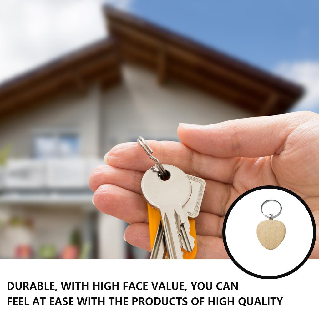 10 Stück Blanko Schlüsselanhänger Abnehmbarer Holzschlüsselanhänger Rucksack Geldbörse Schlüsselring Abnehmbarer Tragbarer Organizer Handwerksbedarf