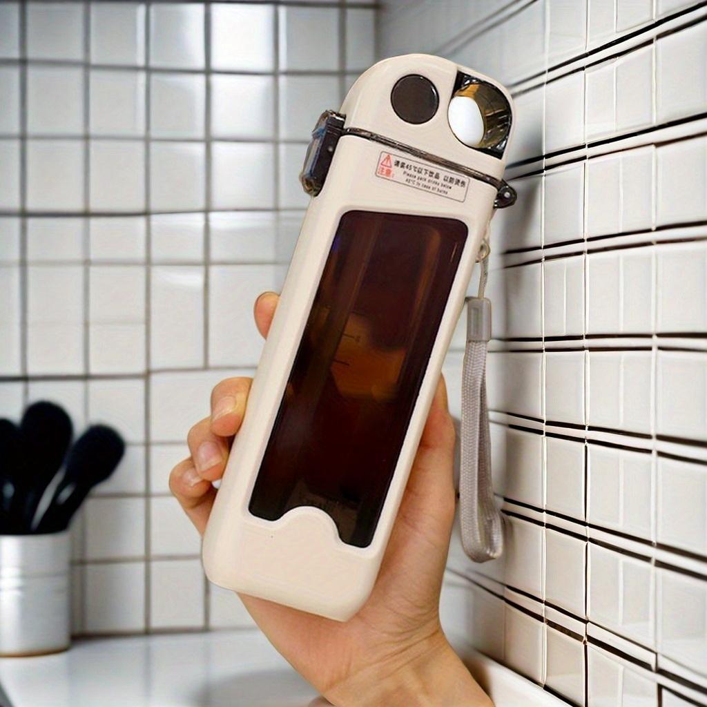 

1pc 2025 new square black technology small water bottle, student specific flat water cup 0.35L