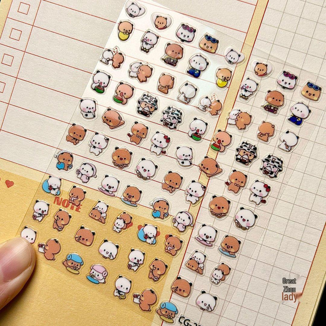 

Чарівні 3D гелеві наклейки для нігтів: Мила мультяшна лялька Бу Бу з дизайном маленького носика, водонепроникна та зручна для DIY. 1 Sheet Jelly