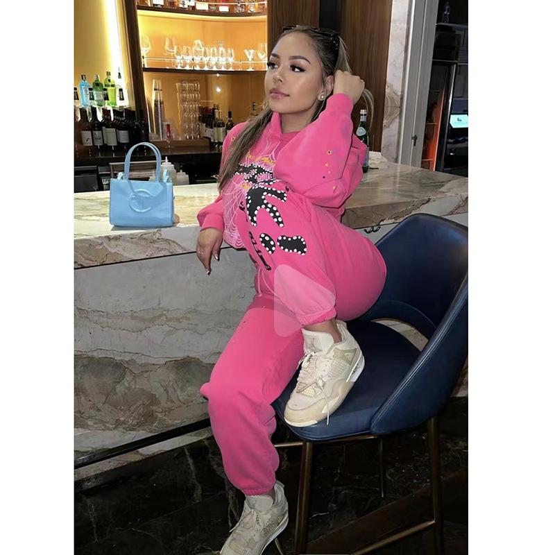 Spider Heavyweight 450G Fleece-lined Hoodie - European & American Trendy Brand Sp5der Sweatshirt