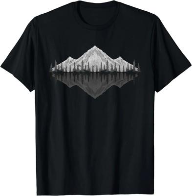 Vida Selvagem Natureza Caminhada Caminhante Floresta Reflexo Montanha Camiseta Roupas Outdoor Camiseta Masculina Camisetas Gráficas Streetwear Camisas
