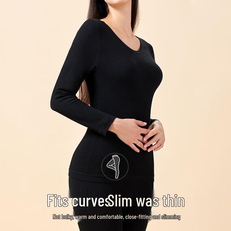 Langsha Women's Thickened Fleece-Lined Thermal Underwear Set