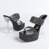 2025 Europe and America 15cm high-heeled sandals luxury crystal sequins sexy hollow cool slippers high heels LFD-3640-A2