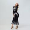 Spring and Autumn Halloween Skirt Long Sleeve Dress Digital Printing Skeleton Sexy Long Dress