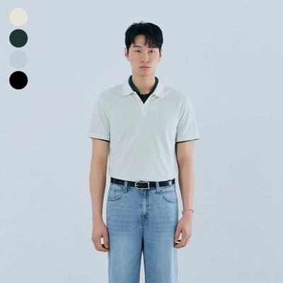 Unisex Mini Embroidered Cool Pique Collar ShorT Sleeve T shirT Mq2k9471