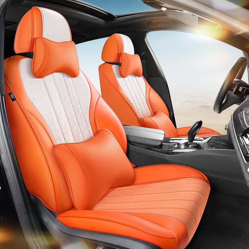 Universal Gradient Linen Car Seat Cushion for Five-Seater Models - Fashionable, Wear-Resistant Interior Fabric