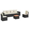 VidaXL Salon de Jardin avec Coussins 7 pcs, Canapés de Patio, Ensemble de Meubles, Mobilier de Terrasse Extérieur, Noir 3225391
