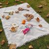 White Outdoor Picnic & Beach Blanket: Moisture-Proof Ground Mat for Camping, Seaside, and Photography