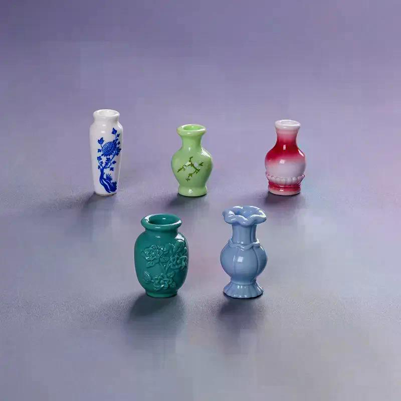 Micro Landscape Simulation Antique Style Decorative Vase Mini Resin Decoration Diy Accessories Doll House Car Desktop Decoration