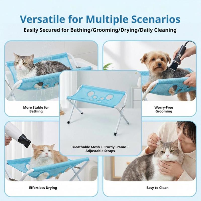 Foldable Pet Grooming Hammock Stand Portable Dog Grooming Table for Nail Trimming Ear Cleaning Small Dogs Home Pet Care