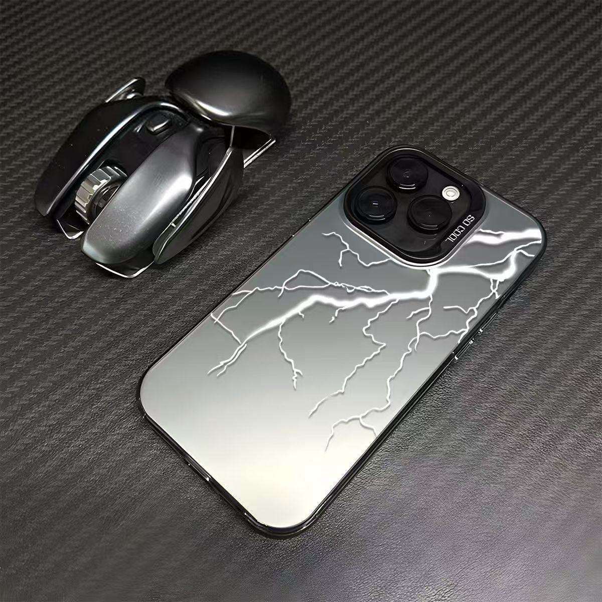 White lightning bolt case for Apple iPhone 15 Pro, iPhone 17 Pro Max, new 16 Pro, premium 14 cool iPhone 7