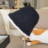Winter Knit Bucket Hat For Women With Cashmere Material And Color Block Design
