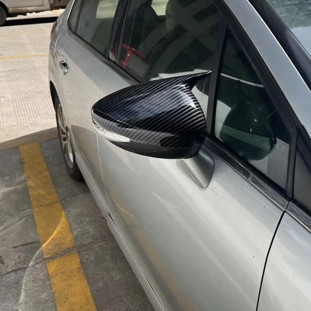 For Peugeot 508 Citroen C4L 2013-2016 Car Sticker Rearview Side Mirror Cover Wing Cap Exterior Door Rear View Case Trim Carbon