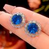 Jewelry Copper Bottom Gold-Plated Simulation Blue Spinel Cornflower Light Luxury Suit Women 12-10M